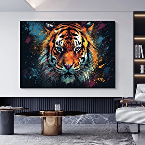 Soyut Graffiti Kaplan Tablosu, Modern Hayvan Sokak Sanatı, Renkli Kanvas Posteri, Yaşam Alanı Dekoru 50x70 cm