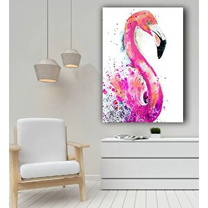 Pembe Flamingo Kanvası, Modern Büyük Boy Hayvan Duvar Posteri