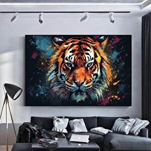 Soyut Graffiti Kaplan Tablosu, Modern Hayvan Sokak Sanatı, Renkli Kanvas Posteri, Yaşam Alanı Dekoru 30x40 cm