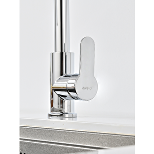 Durevo Spiralli Mutfak Evye Bataryası - Uzayan Sistem- Krom Renk