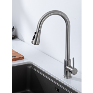 Durevo Spiralli Mutfak Evye Bataryası - Uzayan Sistem- Inox Renk Gümüş