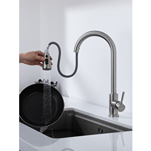 Durevo Spiralli Mutfak Evye Bataryası - Uzayan Sistem- Inox Renk