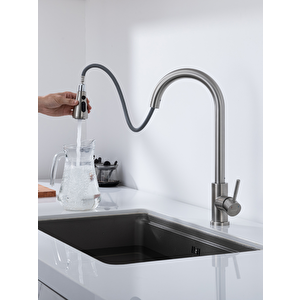 Durevo Spiralli Mutfak Evye Bataryası - Uzayan Sistem- Inox Renk