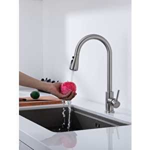 Durevo Spiralli Mutfak Evye Bataryası - Uzayan Sistem- Inox Renk