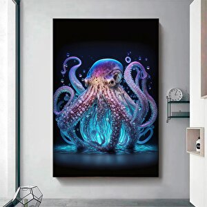 Ahtapot Duvar Sanatı; Soyut Kanvas; Modern Duvar Dekoru; Hayvan Duvar Sanatı; Deniz Ahtapotu Resmi;