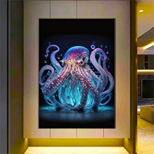 Ahtapot Duvar Sanatı; Soyut Kanvas; Modern Duvar Dekoru; Hayvan Duvar Sanatı; Deniz Ahtapotu Resmi;