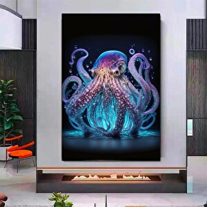 Ahtapot Duvar Sanatı; Soyut Kanvas; Modern Duvar Dekoru; Hayvan Duvar Sanatı; Deniz Ahtapotu Resmi; 70x100 cm