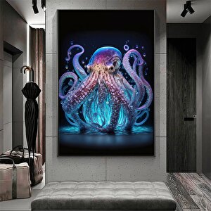Ahtapot Duvar Sanatı; Soyut Kanvas; Modern Duvar Dekoru; Hayvan Duvar Sanatı; Deniz Ahtapotu Resmi; 70x100 cm