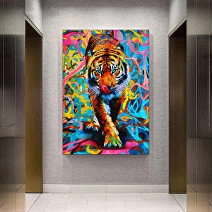 Kaplanın Modern Tablosu, Hayvan Sanat Koleksiyonu, Kaplan Kanvas Sanatı, Hayvan Kanvas Baskısı