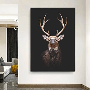 Geyik Kanvas Duvar Sanatı; Kahverengi-beyaz Geyik Tablosu; Hayvan Duvar Dekoru; Geyik Kanvas Tablosu