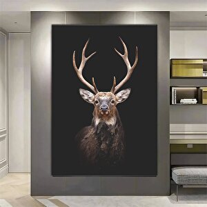 Geyik Kanvas Duvar Sanatı; Kahverengi-beyaz Geyik Tablosu; Hayvan Duvar Dekoru; Geyik Kanvas Tablosu