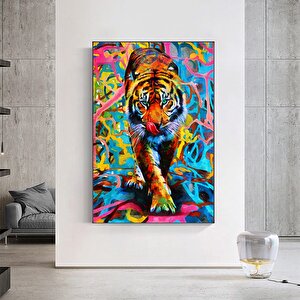 Kaplanın Modern Tablosu, Hayvan Sanat Koleksiyonu, Kaplan Kanvas Sanatı, Hayvan Kanvas Baskısı