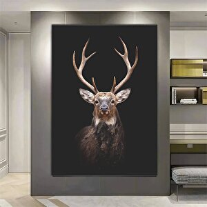 Geyik Kanvas Duvar Sanatı; Kahverengi-beyaz Geyik Tablosu; Hayvan Duvar Dekoru; Geyik Kanvas Tablosu