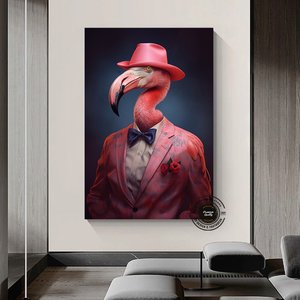 Flamingo Duvar Sanatı; Tropikal Dekor 100x200 cm