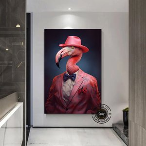Flamingo Duvar Sanatı; Tropikal Dekor 100x200 cm