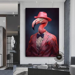 Flamingo Duvar Sanatı; Tropikal Dekor 100x200 cm