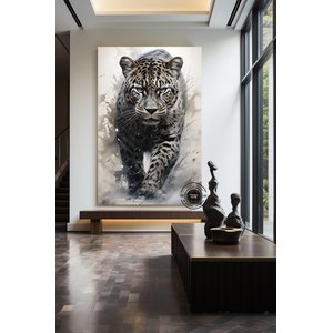 Leopar Soyut Sanat Çok Renkli Poster; Leopar Baskı; Leopar Tablosu; Leopar Duvar Dekoru; Hayvan Duvar 70x100 cm