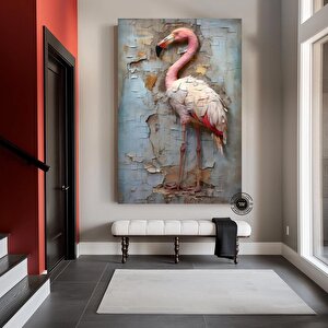 Flamingo Kanvas Tablosu; Pembe Flamingo Sanatı; Flamingo Dekoru 60x90 cm