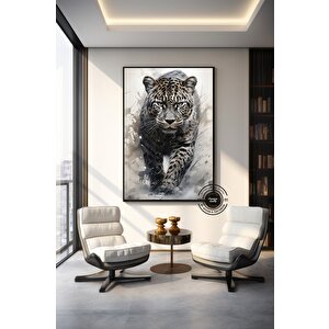 Leopar Soyut Sanat Çok Renkli Poster; Leopar Baskı; Leopar Tablosu; Leopar Duvar Dekoru; Hayvan Duvar 150x250 cm