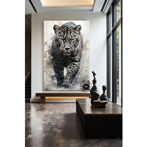 Leopar Soyut Sanat Çok Renkli Poster; Leopar Baskı; Leopar Tablosu; Leopar Duvar Dekoru; Hayvan Duvar 150x250 cm