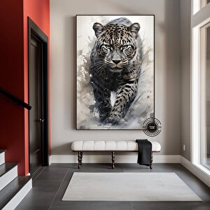 Leopar Soyut Sanat Çok Renkli Poster; Leopar Baskı; Leopar Tablosu; Leopar Duvar Dekoru; Hayvan Duvar