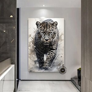 Leopar Soyut Sanat Çok Renkli Poster; Leopar Baskı; Leopar Tablosu; Leopar Duvar Dekoru; Hayvan Duvar