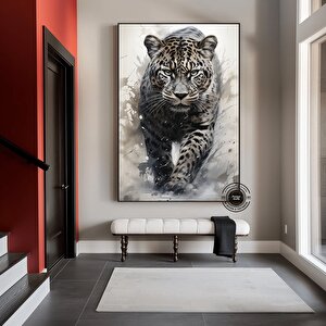 Leopar Soyut Sanat Çok Renkli Poster; Leopar Baskı; Leopar Tablosu; Leopar Duvar Dekoru; Hayvan Duvar