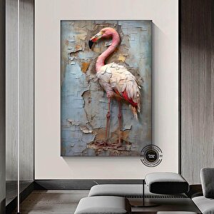 Flamingo Kanvas Tablosu; Pembe Flamingo Sanatı; Flamingo Dekoru 70x100 cm