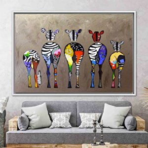 Banksy Tarzı Renkli Zebra Kanvas Tablo – Soyut Hayvan Sanatı 100x150 cm