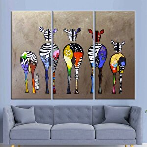 Banksy Tarzı Renkli Zebra Kanvas Tablo – Soyut Hayvan Sanatı