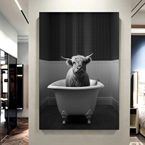 Nostaljik Küvette Dağ İneği, Hayvan Banyosu Temalı Rustik Banyo Dekoru