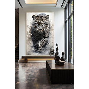 Leopar Soyut Sanat Çok Renkli Poster; Leopar Baskı; Leopar Tablosu; Leopar Duvar Dekoru; Hayvan Duvar 100x150 cm