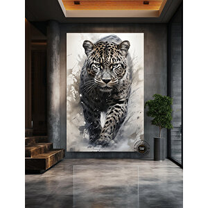 Leopar Soyut Sanat Çok Renkli Poster; Leopar Baskı; Leopar Tablosu; Leopar Duvar Dekoru; Hayvan Duvar