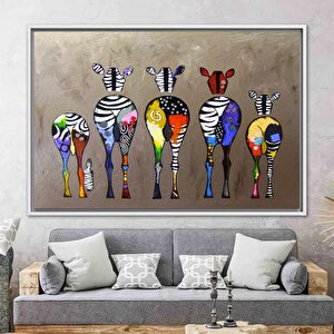 Banksy Tarzı Renkli Zebra Kanvas Tablo – Soyut Hayvan Sanatı 40x60 cm