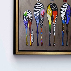 Banksy Tarzı Renkli Zebra Kanvas Tablo – Soyut Hayvan Sanatı 40x60 cm