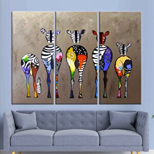 Banksy Tarzı Renkli Zebra Kanvas Tablo – Soyut Hayvan Sanatı