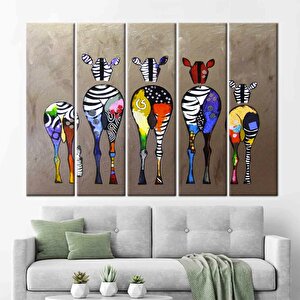 Banksy Tarzı Renkli Zebra Kanvas Tablo – Soyut Hayvan Sanatı