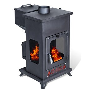 Eti-k5 Küçük Üç Tarafı Camlı  Fırınsız Şömine Tipi Pelet Soba