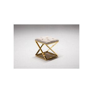 Goldline Dekoratif Oturak Sehpa Ahşap Metal Oturak