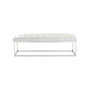   nish Modern Döşemeli Beyaz Metal Ayaklı Bench