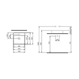 Sottile Slim Kare Batarya 45x45 Cm Mat Yasemin 1598-007-0126