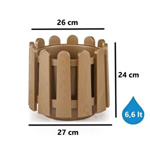 So-i̇s03 İstanbul Dekoratif Yuvarlak Saksı 6,6 Lt No 3 Moka 8175