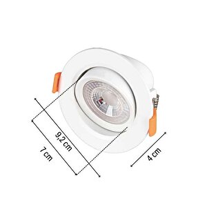 Huzur Elektrik Akik 7w 450lm 3200k Beyaz Kasa Günışığı Spot Lamba Ct-5204-g