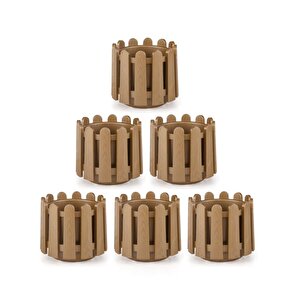 So-i̇s02 İstanbul Dekoratif Yuvarlak Saksı 2,6 Lt Mocha 6 Adet