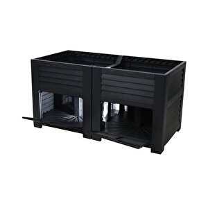 Progarden Çift Dolaplı Plastik Çiçeklik Antrasit 150*76*78cm