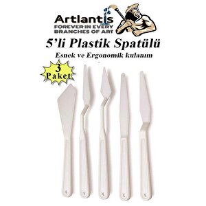 Plastik Spatül 5 Li Set Resim Ve Heykel Plastik Spatula Esnek Plastik Palet Bıçağı 3 Paket