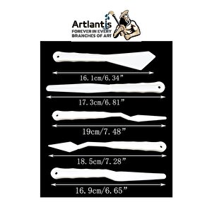 Plastik Spatül 5 Li Set Resim Ve Heykel Plastik Spatula Esnek Plastik Palet Bıçağı 2 Paket