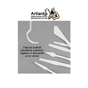 Plastik Spatül 5 Li Set Resim Ve Heykel Plastik Spatula Esnek Plastik Palet Bıçağı 5 Paket