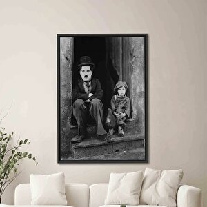 Charlie Chaplin Ve Çocuk Tablosu – Düzenlenmiş Kanvas Poster