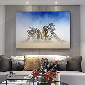 İç Çocuk Kanvas; Parlayan Heykel; Soyut İnsan Formu 20x30 cm